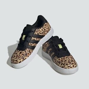Adidas BREAKNET 2.0 Tennis SHOES KIDS Leopard Size 5 New